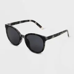 Women's Shiny Plastic Tortoise Shell Round Sunglasses - Universal Thread&trade; Gray