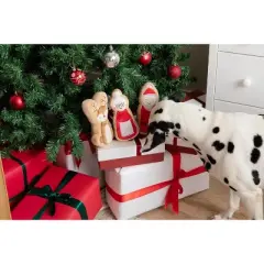 Midlee Vintage Christmas Plush Stick Dog Toys- Pack of 3