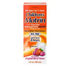 Children's Motrin Liquid Dye-Free Fever Reduction & Pain Reliever - Ibuprofen (NSAID) - Berry - 4 fl oz