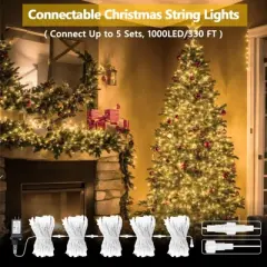 Itopfox Connectable 200 LED String Lights Indoor Outdoor, 66FT Warm White Christmas Lights Waterproof, 13 Modes with Timer, Twinkle Fairy Lights Plug