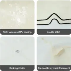 Gulches 10x10 Ft Outdoor Patio Gazebo Replacement Canopy - Double Tiered Roof Top Cover Only (Frame Not Included) - Great Wall Border Design, Beige