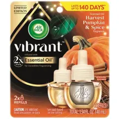 Air Wick Scented Oil Air Freshener - Harvest Pumpkin & Spice - 1.34 fl oz/2pk