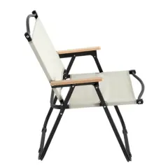 DOMETOUR Outdoor Folding Chair Beige Suitable for Camping and Picnic Portable