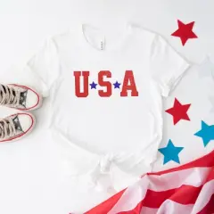 Simply Sage Market Women's USA Stars Short Sleeve Graphic Tee