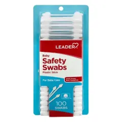 Leader Baby Plastic Stick Safety Swabs 100 ea