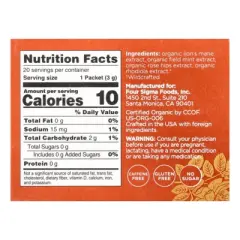 Four Sigmatic Think, Organic Elixir Mix With Lion's Mane Mushroom & Rhodiola, Caffeine Free, 20 Packets, 0.1 oz (3 g) Each