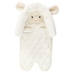 Hudson Baby Infant Girl Car Seat Insert and Strap Covers, Lamb, One Size
