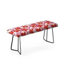 Maritza Lisa Red and Pink Floral Pattern Bench Red - Deny Designs