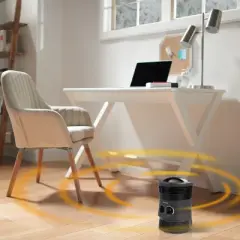 Honeywell HHF360B 1500W 360˚ Surround Indoor Heater Black: Portable Space Heater for Bedroom, ETL Listed, Fan Driven