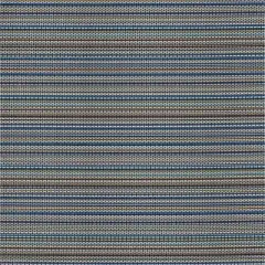 DII PVC Micro Stripe Placemat Set 6 Piece, Ocean Blue Stripe, 13x17.25"