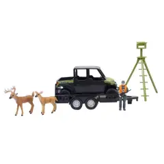 Big Country Toys 1/20 Polaris Ranger With ATV Trailer, Hunter, Tree Stand, And Deer 497