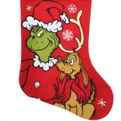 WondaPop How the Grinch Stole Christmas Grinch and Max 20" Applique Christmas Stocking