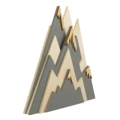 Little Love by NoJo Natural Wood and Stain Wall Decor - Mountain 3D
