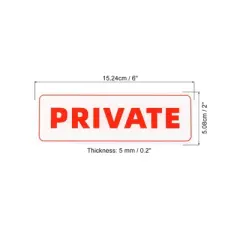 Unique Bargains Acrylic Self-Adhesive Wall Mounting Business Private Sign 2 Pcs