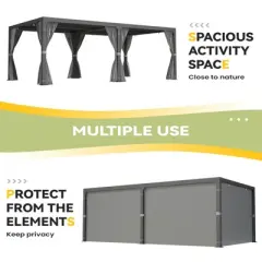 EROMMY 12'&times;24' Outdoor Louvered Pergola with Adjustable Aluminum Rainproof Roof,Black