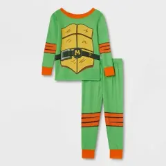 Toddler Teenage Mutant Ninja Turtles Halloween Matching Family Michelangelo Pajama Set - Green