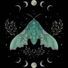 Women's Design By Humans Luna and Moth By EpisodicDrawing Racerback Tank Top