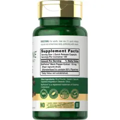 Carlyle Bioperine Black Pepper Extract 10mg | 120 Capsules