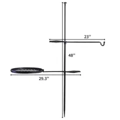 SEVOBAL Grill Cookware Adjustable Height 360 Degree Swivel, Heavy-Duty Steel with Carry Bag for Camping, Outdoor Cooking, Black, 29.3"*23"*48"