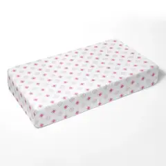 Bacati - Morocan Tiles Pink/Gray Muslin 100 percent Cotton Universal Baby US Standard Crib or Toddler Bed Fitted Sheet