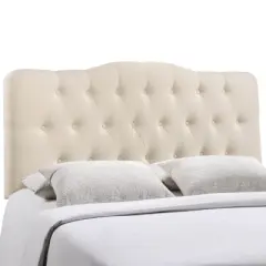 Annabel King Upholstered Fabric Headboard Ivory - Modway