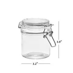 (2 pack) Glass 9.4 oz Lock Lid Storage Jar Canister