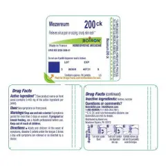 Mezereum 200CK by Boiron Homeopathic Single Medicine For Cough, Cold & Flu  -  80 Pellet