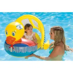 Poolmaster Swimming Pool Duck Baby Rider with Sun Protection