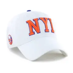 NHL New York Islanders Adult White Clique Hat: Cotton Adjustable Baseball Cap