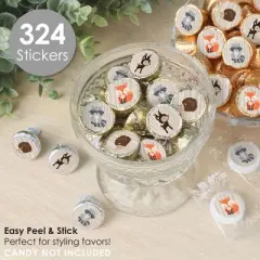 Big Dot of Happiness Woodland Creatures - Baby Shower or Birthday Party Small Round Candy Stickers - Party Favor Labels - 324 Count