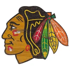 NHL Chicago Blackhawks Distressed Logo Cutout Sign