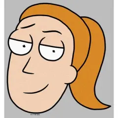 Men's Rick And Morty Smiling Summer Big Head Portrait T-Shirt