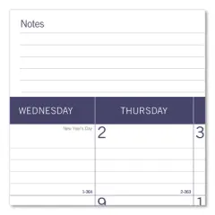 DuraGlobe Monthly Desk Pad Calendar, 22 x 17, White/Blue/Gray Sheets, Black Binding/Corners, 12-Month (Jan to Dec): 2026