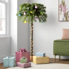 4' Pre-Lit Palm Artificial Christmas Tree with Clear Lights - Wondershop&trade;
