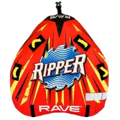 RAVE Sports Ripper 2 Rider Nylon Inflatable Towable Floats with Foam Handles, Neoprene Knuckle Guards and Quick Connect Tow Points, Red (3 Pack)