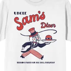 Americana Uncle Sam's Diner Men's White T-Shirt