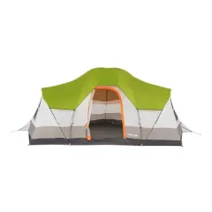 Tahoe Gear Olympia 10 Person 3 Season Outdoor Hiking Family Backpack Camping Tent, Green and Orange
