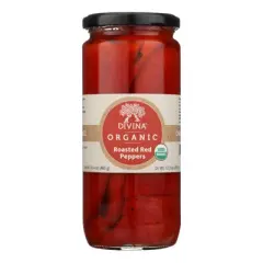 Divina Organic Roasted Red Peppers - Case of 6/16.4 oz
