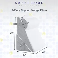 3-Piece Support Wedge Pillow Set with High Density Foam by Sweet Home Collection&reg;
