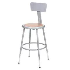 2pk 19 -27" Adjustable Heavy Duty Steel Stool with Backrest - Hampden Furnishings