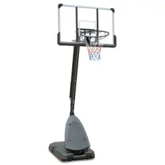 YONWAY Use for Outdoor Height Adjustable 7.5 to 10ft Basketball Hoop 44 Inch Backboard Portable Basketball Goal System with Stable Base and Wheels