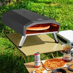 VEVOR Outdoor Pizza Oven, 13" Gas Fired Pizza Maker, Portable Outside Pizza Grill with Thickened Cordierite Pizza Stone, Waterproof Cover