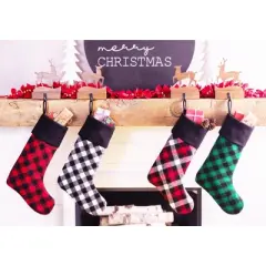 Red & Black Buffalo Check Wool Christmas Stocking &ndash; Made with American Woolen Fabric &ndash; by MerryStockings