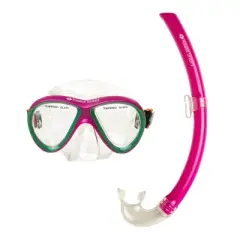 Hawaii Divers Guppy Kids Snorkel Combo &ndash; Pink/Green (4+)