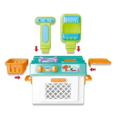 Insten Mini Play Kitchen Set for Kids Toddlers, Pretend Cooking Playset, 7 x 9 x 12.5 in