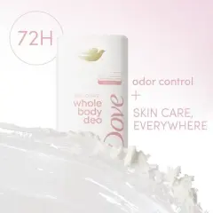 Dove Beauty Whole Body Solid Deodorant Anti-Chafe Stick Raspberry & Rose - Aluminum-Free 2.6oz