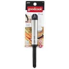GoodCook Ready Swivel Peeler: Stainless Steel Vegetable, Carrot & Potato Peeler, Dishwasher-Safe, Black Handle