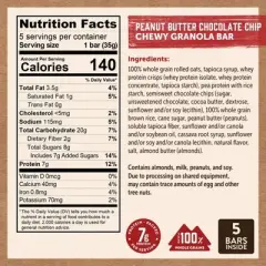 Kodiak Peanut Butter Chocolate Chip Granola Bars - 6.17oz/5ct