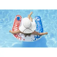 Pool Central 44" Americana Stars Inflatable Swimming Pool Chair Float