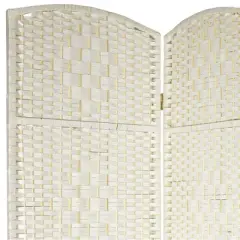 7 ft. Tall Diamond Weave Room Divider - White (6 Panels)